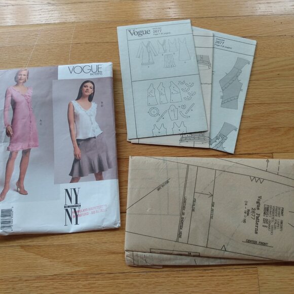 Vintage Vogue Dress Sewing Pattern Top Skirt Size 14-18 Ruffle Gored 2677 - Picture 6 of 10